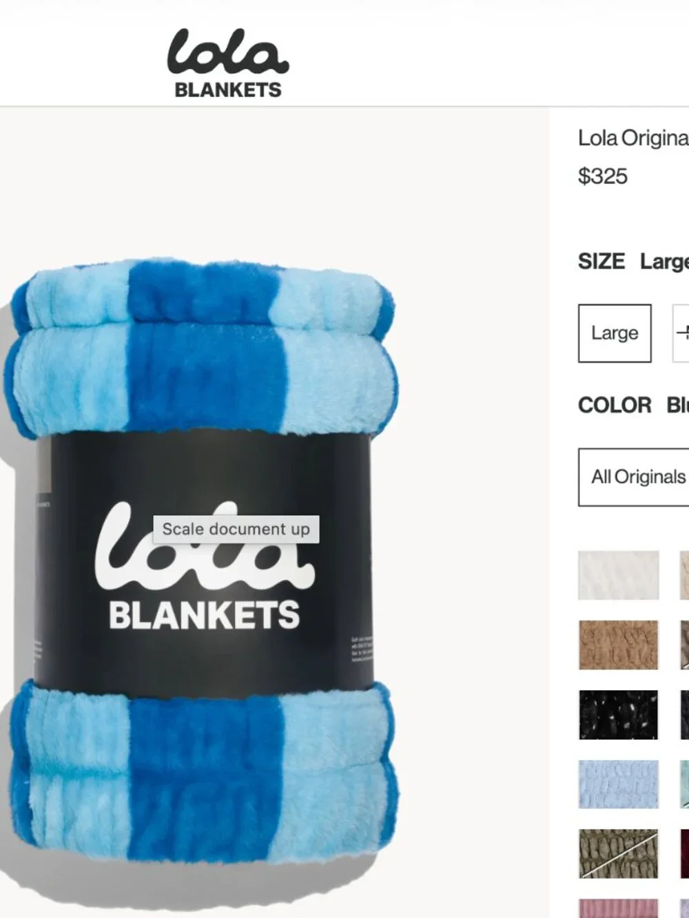 LOLA large blue-check blanket brand new